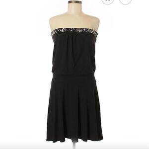 White House Black Market Strapless Black Casual Dress Size M